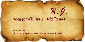 Mogyoróssy József névjegykártya