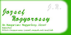 jozsef mogyorossy business card